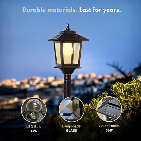 💎 50% DE RÉDUCTION ! 💎 Lampadaire Solaire Vintage Hexagonal – Éclairage d’Ambiance pour Jardin, Allée & Terrasse, Étanche & Automatique 🌙✨