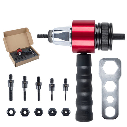 🔩 PROMO LIMITÉE 50% DE RÉDUCTION ! ✨ Kit Adaptateur Pistolet à River M3-M8 – Pour Perceuse, 5 Tiges, Compact ⚙️