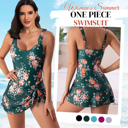⏳Spécial à durée limitée⏰Maillot de bain une pièce femme taille haute avec jupe nouée ventre plat👙🌊