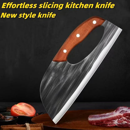 Couteau de cuisine ergonomique – Conçu pour une prise en main vers l'avant, il permet de couper facilement les légumes et la viande. Un cadeau bien pensé pour les cuisiniers amateurs. 🍅🔪
