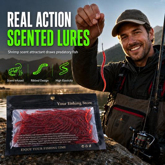 🎣 50 % DE RÉDUCTION MAINTENANT ! Leurre en forme de ver à odeur attractive – Imitation et appât 2 en 1, leurre multifonctionnel pour la pêche en rivière, en lac et en mer, idéal pour attirer les poissons et résister aux lancers