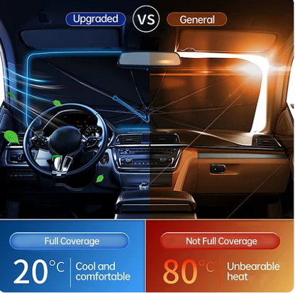 ☀️🚗 PROMO FLASH 50% ! Pare-Soleil pour Pare-Brise Voiture – Revêtement Nano Titane Argenté, Bloque 99% des UV, Pliable, Étui Capsule, Léger 400g, Compatible Tous Véhicules ✨