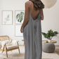 Robe longue décontractée à bretelles spaghetti et dos nu pour femme