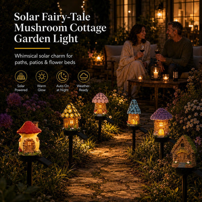 🎁Nouveautés 2026 : 50 % de réduction🌙🏡Lampe de jardin solaire « Chalet champignon de conte de fées »
