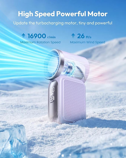 💨Mini ventilateur portable avec affichage LED –👍 Ventilateur de poche turbo 5 vitesses.✨ Rechargeable par USB, refroidissement rapide idéal pour les voyages et le maquillage.