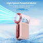 💨Mini ventilateur portable avec affichage LED –👍 Ventilateur de poche turbo 5 vitesses.✨ Rechargeable par USB, refroidissement rapide idéal pour les voyages et le maquillage.