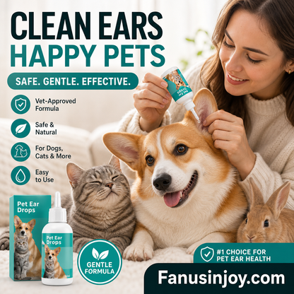 🐱🐶 Gouttes nettoyantes douces pour les oreilles des animaux de compagnie — Dites adieu aux maladies du conduit auditif externe