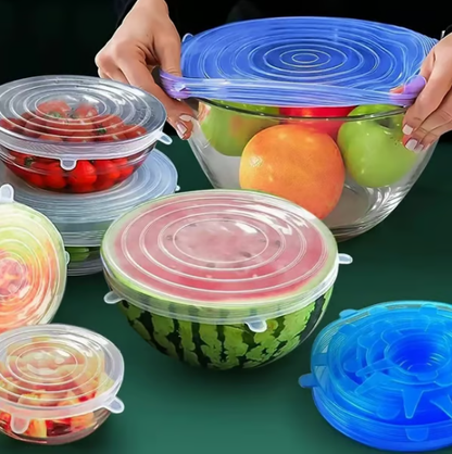 🎁 ACHETEZ 3, OBTENEZ 1 GRATUIT! 🔥 Couvercles en silicone Adpartner lot de 6 – Étanches, réutilisables & adaptables – Idéaux pour conserver vos aliments frais 🥗