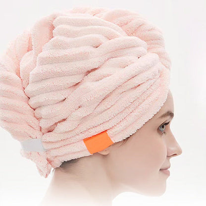 🔥Vente chaude 45% de réduction🔥Capuchon de serviette de séchage de cheveux avec bouton