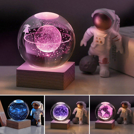 Lampe de décoration de veilleuse boule de cristal galaxie 3D de Pâques (50 % de réduction)