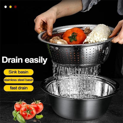 ⏳Réduction limitée de 50%💥.Bassin multifonctionnel en acier inoxydable🥒🥕🥔🍠