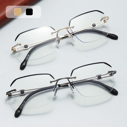 🔥50 % DE RÉDUCTION🔍 Lunettes anti-lumière bleue sans monture | Technologie avancée de protection contre la lumière bleue · 👓 Design élégant sans monture · Idéales aussi bien pour les occasions décontractées que professionnelles