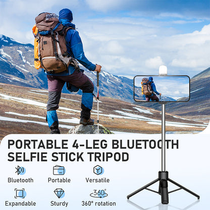 Perche à Selfie Bluetooth Portable à 4 Pieds avec Trépied
