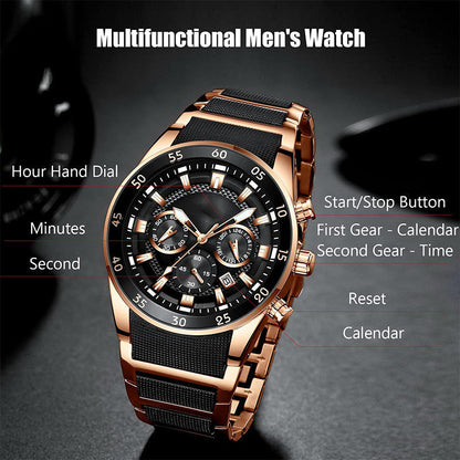 ⌚Remise de 55% de la valeur🔥Montre à quartz multifonctionnelle étanche pour hommes