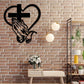 Décoration murale chrétienne élégante en forme de cœur et de croix