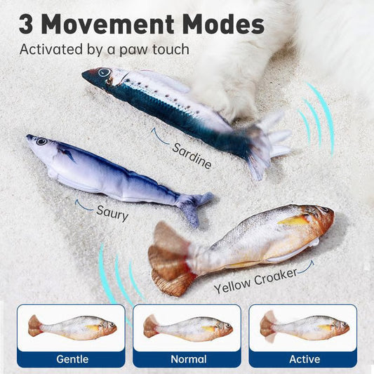 Jouet de poisson de saut réaliste pour chats