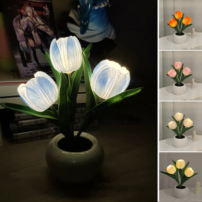 💡 55% DE RÉDUCTION ! 🌷 Lampe de Table LED en Forme de Tulipe – Décoration Réaliste, Lumière Douce & Parfaite pour Chambre / Cadeau ✨