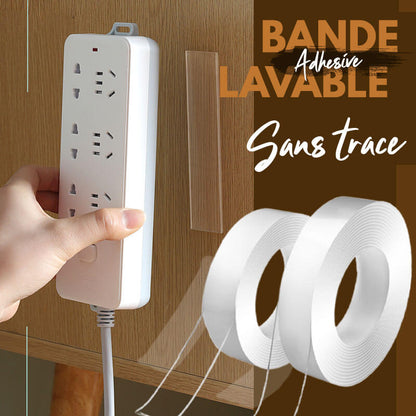 Bande adhésive lavable sans trace
