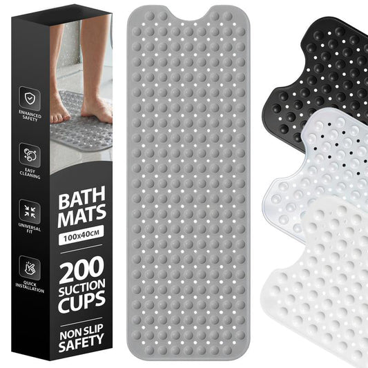 💎 50% DE RÉDUCTION ! 💎 Tapis de Baignoire Antidérapant 100×40 cm – Ventouses Ultra-Fixantes, Drainage Rapide & 7 Couleurs Disponibles 🛁🌈