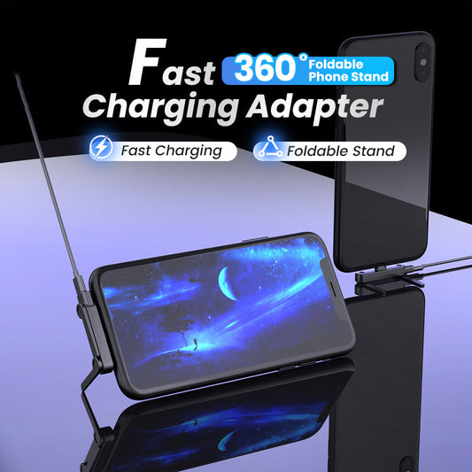 🔥Adaptateur de charge rapide avec support de téléphone pliable à 360°🔥