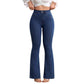 👖 50 % DE RÉDUCTION ! 💙 Jean stretch taille haute évasé pour femme – Coupe confortable, style rétro et tissu extensible 🌸