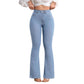 👖 50 % DE RÉDUCTION ! 💙 Jean stretch taille haute évasé pour femme – Coupe confortable, style rétro et tissu extensible 🌸