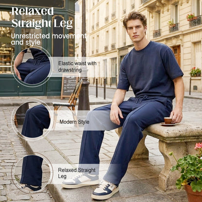 💨Pantalon Droit Homme ✅ Taille Élastique & Cordon Ajustable | Confort Décontracté 👖 -50% AUJOURD’HUI 🔥
