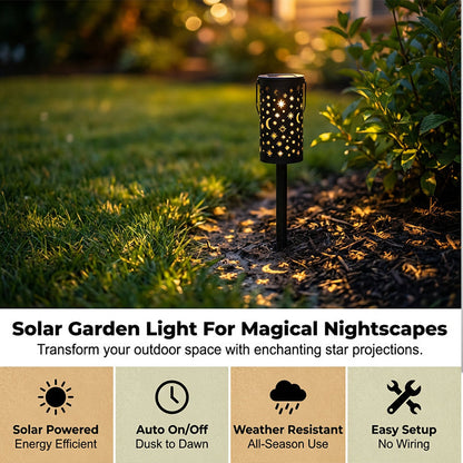 Lampes solaires pour jardin avec projection étoiles et lune