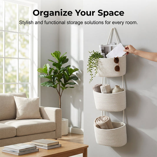 📢📢50 % de réduction ⏰Organisateur mural à 3 étages