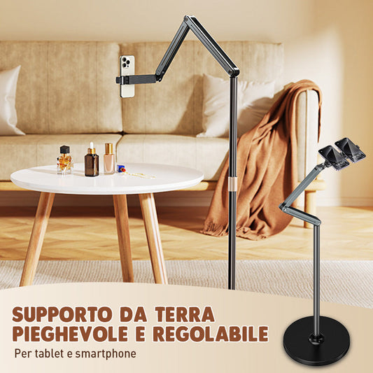 Support de sol pliable et réglable pour tablettes et smartphones