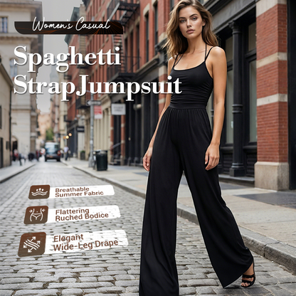 Combinaison-pantalon décontractée femme à fines bretelles