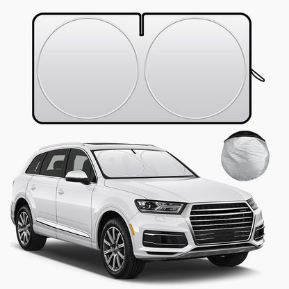 Pare-soleil pliable pour pare-brise de voiture avec sac de rangement