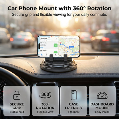Support de téléphone rotatif à 360° pour tableau de bord de voiture