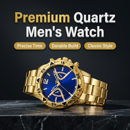 Montre à quartz classique en métal pour homme