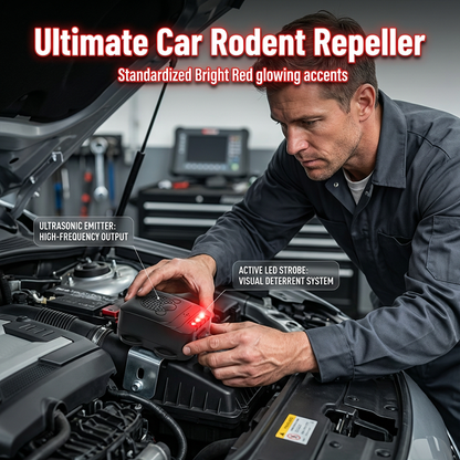 Répulsif à ultrasons pour rongeurs de voiture 12 V avec lumières stroboscopiques LED