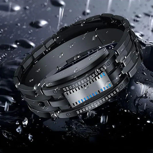 ⌚ PROMO LIMITÉE 50% DE RÉDUCTION ! ✨ Montre Binaire Homme – LED Bleue, Bracelet Acier Inox, Style Sportif & Élégant ⚡