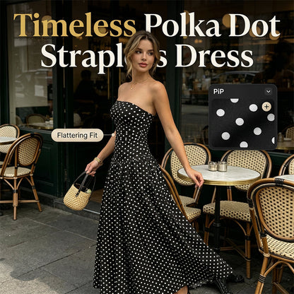 Robe bustier à pois pour femme