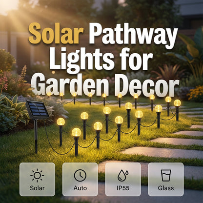 Guirlandes lumineuses solaires étanches pour allée et jardin