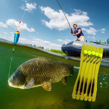 🎣 Hameçon flottant à forte flottabilité – Flotte naturellement, touche immédiatement ! 🐟💧 Maintient l'appât à la profondeur idéale : plus de touches, moins d'attente. 🔴⚡