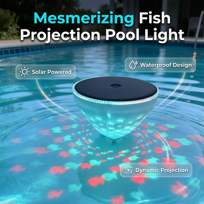 Lampe solaire flottante pour piscine avec projection de poissons