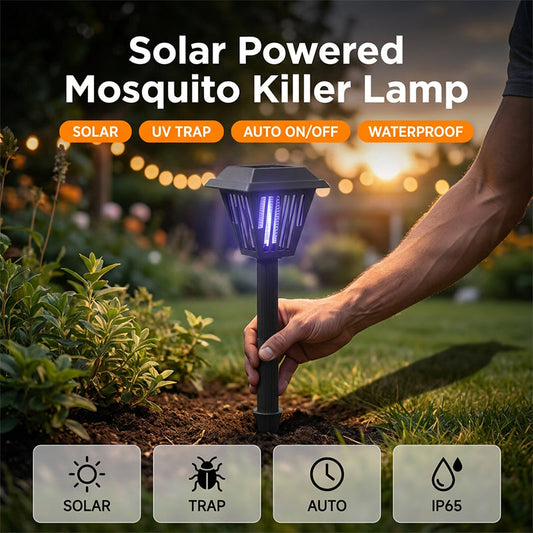 Lampe anti-moustiques solaire d'extérieur - Utilisation sur piquet ou sur pied