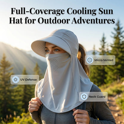 Breathable Full Face Sun Mask with Ponytail Hole
