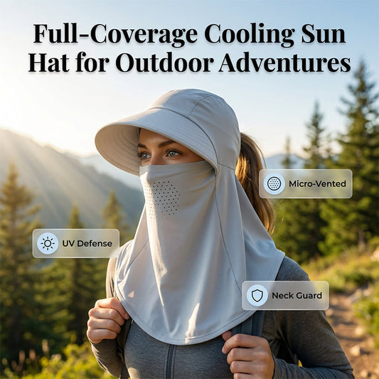 Breathable Full Face Sun Mask with Ponytail Hole