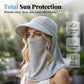 Breathable Full Face Sun Mask with Ponytail Hole