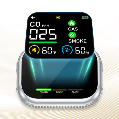 Détecteur multigaz portable avec écran LCD et batterie de secours