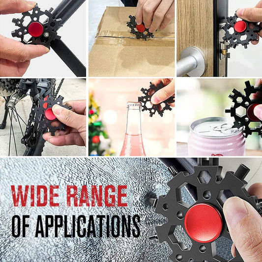 Clé multifonctionnelle à neige en forme de flocon de neige avec gyroscope du bout des doigts
