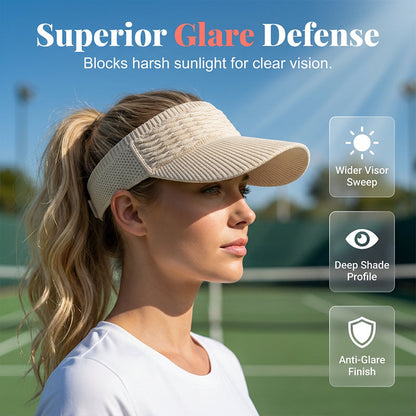 🧢☀️ PROMO FLASH 50% ! Visière Casquette Femme en Maille Respirante – Large Brim 10 cm, Anti-UV, 6 Couleurs, Léger 80g, Tennis, Plage, Sport ✨