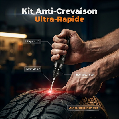 🛠️💰😎 OFFRE LIMITÉE 50% DE RÉDUCTION! Kit de Réparation de Crevaison DIY pour Pneus Tubeless – Instructions Pas à Pas, Sans Colle Salissante, Coffret Réutilisable – Économisez sur les Dépanneuses & les Magasins de Pneus 🛻💸