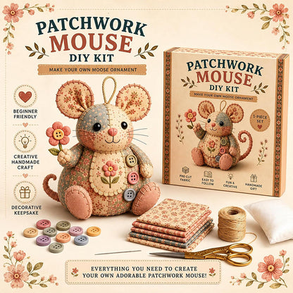 🐭✨ Trousse à couture vintage faite main en forme de souris – Design compact et unique