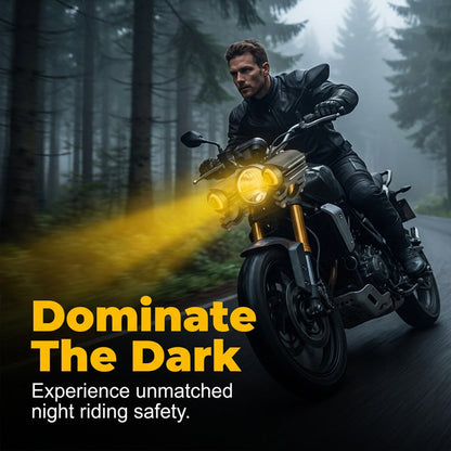 Projecteur LED universel pour moto, double couleur, feu auxiliaire de conduite